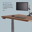 kim l. states we love our desk it arrived quickly was easy to assemble and everything works great with a five star rating with desk showing 